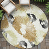 Piper Looms Chantille Floral ACN2132 Copper Machine Washable Area Rug Round Outdoor Lifestyle Image Feature