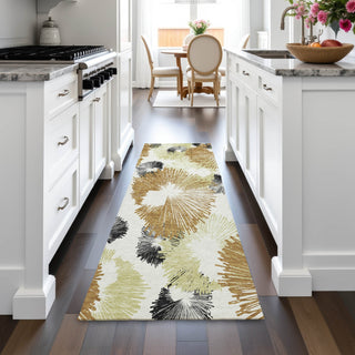 Piper Looms Chantille Floral ACN2132 Copper Machine Washable Area Rug Runner Lifestyle Image Feature