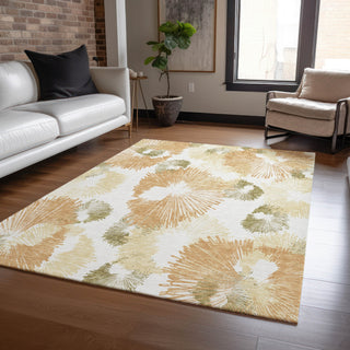 Piper Looms Chantille Floral ACN2132 Coral Machine Washable Area Rug Lifestyle Image Feature