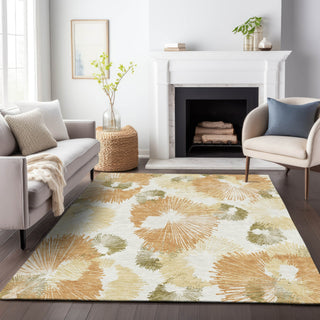 Piper Looms Chantille Floral ACN2132 Coral Machine Washable Area Rug Lifestyle Image Feature