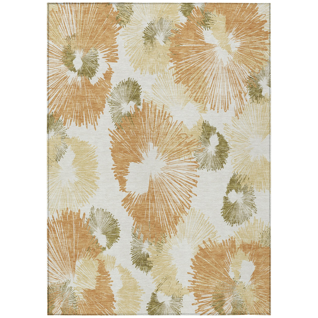 Piper Looms Chantille Floral ACN2132 Coral Machine Washable Area Rug main image
