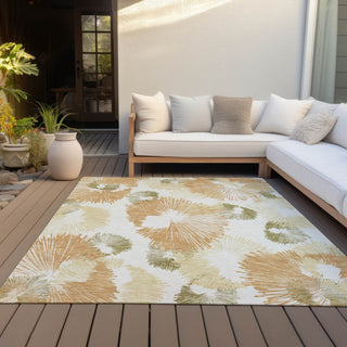 Piper Looms Chantille Floral ACN2132 Coral Machine Washable Area Rug Outdoor Lifestyle Image Feature