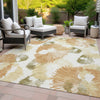 Piper Looms Chantille Floral ACN2132 Coral Machine Washable Area Rug Outdoor Lifestyle Image Feature