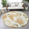 Piper Looms Chantille Floral ACN2132 Coral Machine Washable Area Rug Round Lifestyle Image Feature