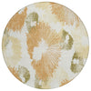 Piper Looms Chantille Floral ACN2132 Coral Machine Washable Area Rug Round Main Image