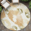 Piper Looms Chantille Floral ACN2132 Coral Machine Washable Area Rug Round Outdoor Lifestyle Image Feature