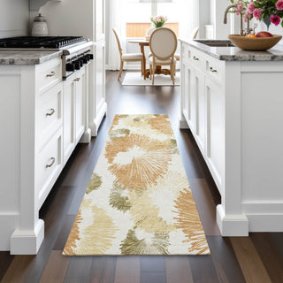 Piper Looms Chantille Floral ACN2132 Coral Machine Washable Area Rug Runner Lifestyle Image Feature