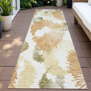 Piper Looms Chantille Floral ACN2132 Coral Machine Washable Area Rug Runner Outdoor Lifestyle Image Feature