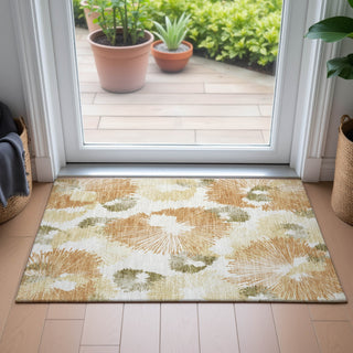 Piper Looms Chantille Floral ACN2132 Coral Machine Washable Area Rug Scatter Lifestyle Image Feature