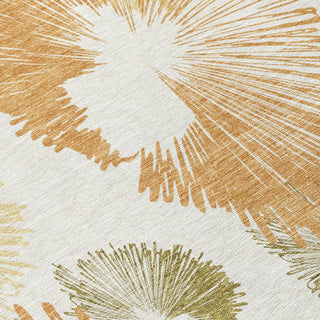 Piper Looms Chantille Floral ACN2132 Coral Machine Washable Area Rug Swatch Image