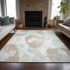 Piper Looms Chantille Floral ACN2132 Mocha Machine Washable Area Rug Lifestyle Image Feature