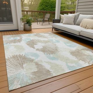 Piper Looms Chantille Floral ACN2132 Mocha Machine Washable Area Rug Outdoor Lifestyle Image Feature