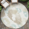 Piper Looms Chantille Floral ACN2132 Mocha Machine Washable Area Rug Round Outdoor Lifestyle Image Feature
