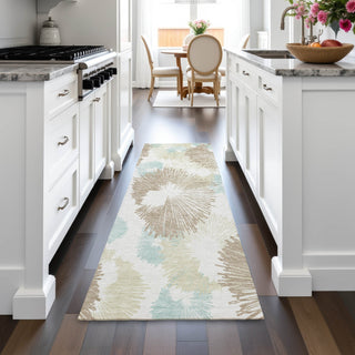 Piper Looms Chantille Floral ACN2132 Mocha Machine Washable Area Rug Runner Lifestyle Image Feature