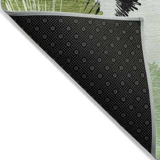 Piper Looms Chantille Floral ACN2132 Olive Machine Washable Area Rug Backing Image