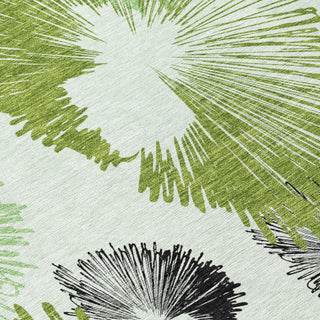 Piper Looms Chantille Floral ACN2132 Olive Machine Washable Area Rug Swatch Image