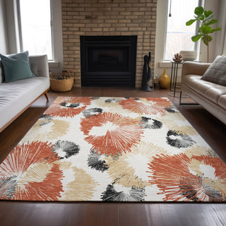 Piper Looms Chantille Floral ACN2132 Paprika Machine Washable Area Rug Lifestyle Image Feature