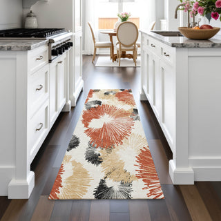 Piper Looms Chantille Floral ACN2132 Paprika Machine Washable Area Rug Runner Lifestyle Image Feature