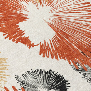 Piper Looms Chantille Floral ACN2132 Paprika Machine Washable Area Rug Swatch Image