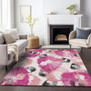 Piper Looms Chantille Floral ACN2132 Pink Machine Washable Area Rug Lifestyle Image Feature