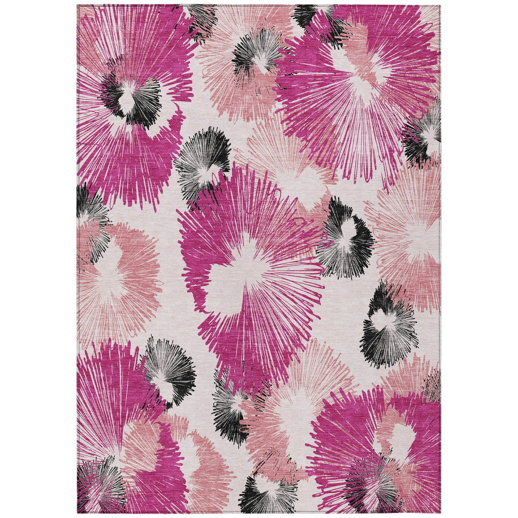 Piper Looms Chantille Floral ACN2132 Pink Machine Washable Area Rug main image
