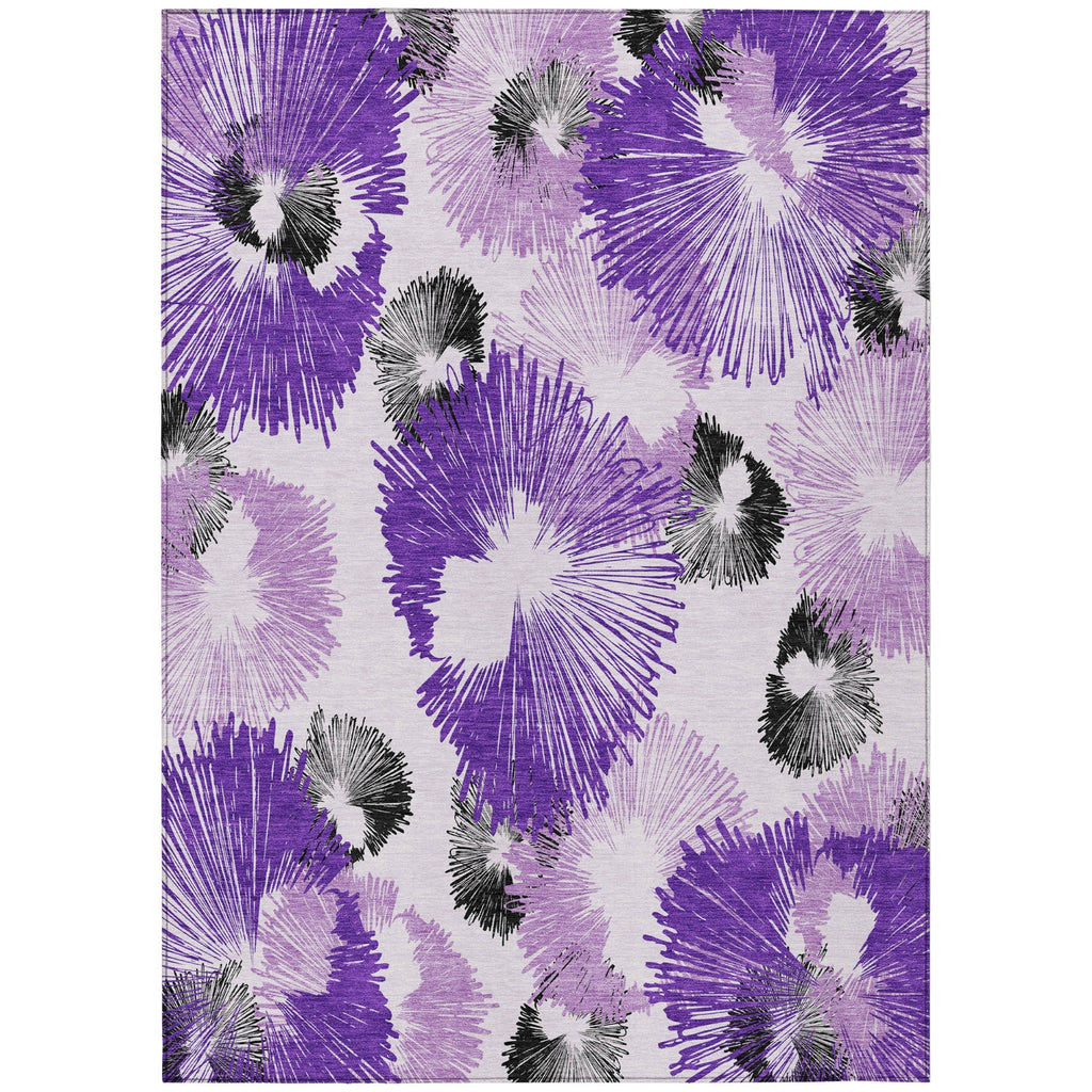 Piper Looms Chantille Floral ACN2132 Purple Machine Washable Area Rug main image