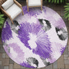 Piper Looms Chantille Floral ACN2132 Purple Machine Washable Area Rug Round Outdoor Lifestyle Image Feature