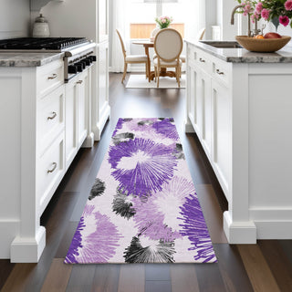 Piper Looms Chantille Floral ACN2132 Purple Machine Washable Area Rug Runner Lifestyle Image Feature