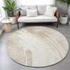 Piper Looms Chantille Swirls ACN2133 Brown Machine Washable Area Rug Round Lifestyle Image Feature