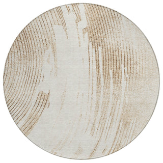 Piper Looms Chantille Swirls ACN2133 Brown Machine Washable Area Rug Round Main Image