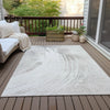 Piper Looms Chantille Swirls ACN2133 Ivory Machine Washable Area Rug Outdoor Lifestyle Image Feature
