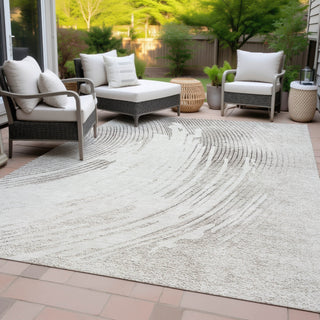 Piper Looms Chantille Swirls ACN2133 Ivory Machine Washable Area Rug Outdoor Lifestyle Image Feature