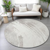 Piper Looms Chantille Swirls ACN2133 Ivory Machine Washable Area Rug Round Lifestyle Image Feature