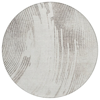 Piper Looms Chantille Swirls ACN2133 Ivory Machine Washable Area Rug Round Main Image