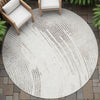 Piper Looms Chantille Swirls ACN2133 Ivory Machine Washable Area Rug Round Outdoor Lifestyle Image Feature