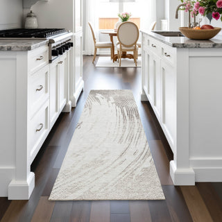 Piper Looms Chantille Swirls ACN2133 Ivory Machine Washable Area Rug Runner Lifestyle Image Feature