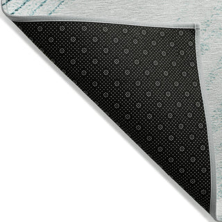Piper Looms Chantille Swirls ACN2133 Teal Machine Washable Area Rug Backing Image