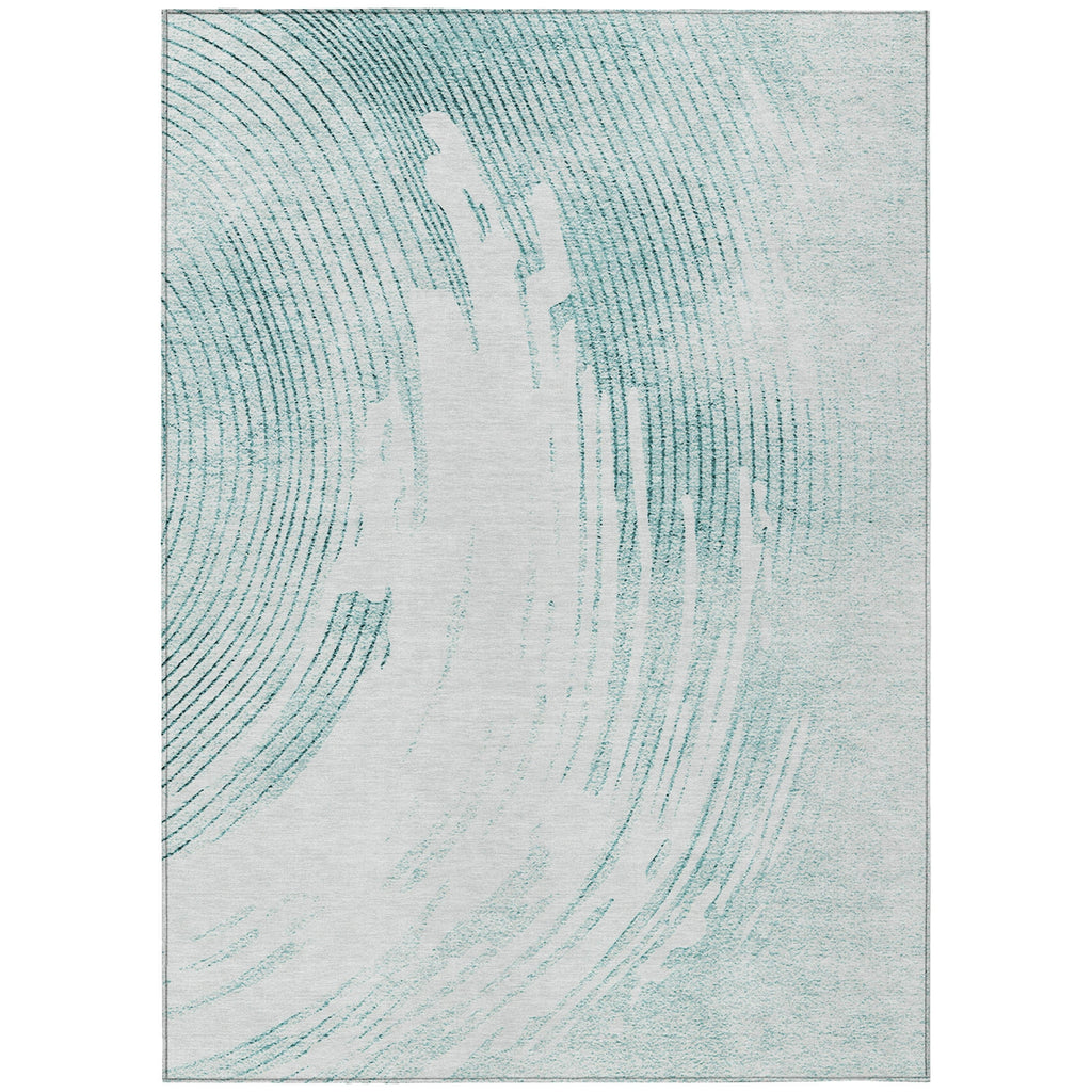 Piper Looms Chantille Swirls ACN2133 Teal Machine Washable Area Rug main image