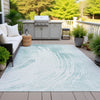 Piper Looms Chantille Swirls ACN2133 Teal Machine Washable Area Rug Outdoor Lifestyle Image Feature