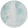 Piper Looms Chantille Swirls ACN2133 Teal Machine Washable Area Rug Round Main Image