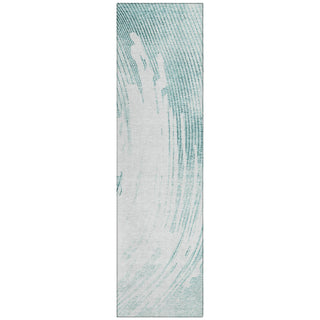 Piper Looms Chantille Swirls ACN2133 Teal Machine Washable Area Rug Runner Main Image