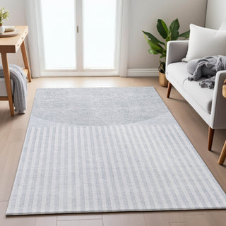 Piper Looms Chantille Geometric ACN2134 Blue Machine Washable Area Rug Lifestyle Image Feature