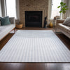 Piper Looms Chantille Geometric ACN2134 Blue Machine Washable Area Rug Lifestyle Image Feature