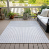 Piper Looms Chantille Geometric ACN2134 Blue Machine Washable Area Rug Outdoor Lifestyle Image Feature