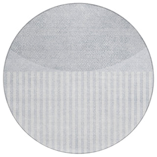 Piper Looms Chantille Geometric ACN2134 Blue Machine Washable Area Rug Round Main Image