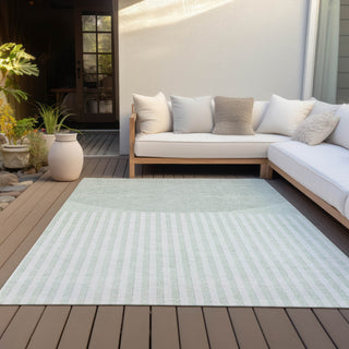 Piper Looms Chantille Geometric ACN2134 Green Machine Washable Area Rug Outdoor Lifestyle Image Feature