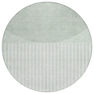Piper Looms Chantille Geometric ACN2134 Green Machine Washable Area Rug Round Main Image