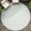 Piper Looms Chantille Geometric ACN2134 Green Machine Washable Area Rug Round Outdoor Lifestyle Image Feature