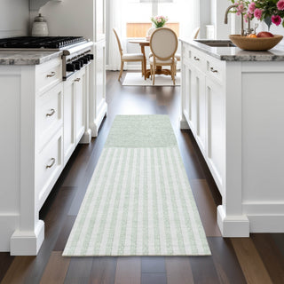 Piper Looms Chantille Geometric ACN2134 Green Machine Washable Area Rug Runner Lifestyle Image Feature