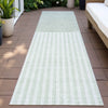 Piper Looms Chantille Geometric ACN2134 Green Machine Washable Area Rug Runner Outdoor Lifestyle Image Feature
